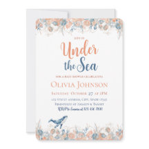 Nyckfull akvarell under havet - baby shower