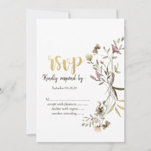 Nyckfull akvarell Vildblommäng RSVP Inbjudningar
