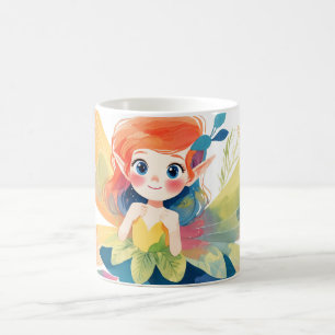 Nyckfull Alv i Blommande Trädgård Kaffemugg