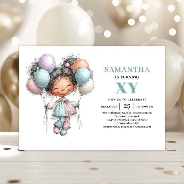 Nyckfull Älva Flicka 2-årsdag Pastell Söt Inbjudningar (Whimsical Fairy Girl 2nd Birthday Pastel Cute invitation)