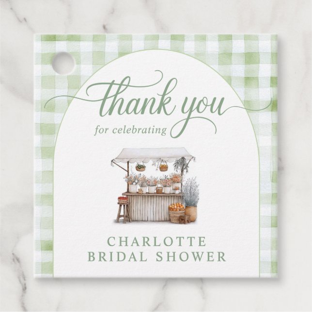 Nyckfull Av Marknadens Bonde Bröllopsfestival Gåvor Etiketter (Framsida)