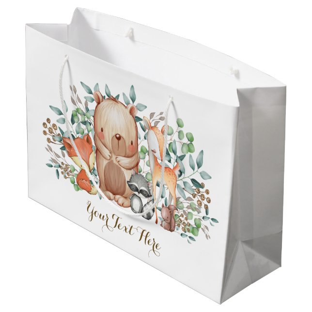 Nyckfull baby shower för skogsmarkskogdjur (Baksidan Vinklad)