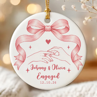 Nyckfull båge Förlovnings Keramisk Ornament