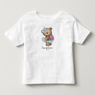 Nyckfull Ballerinabjörn med blommabuketten T-shirt