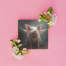 Nyckfull bevingad flygande gris surrealistisk dröm