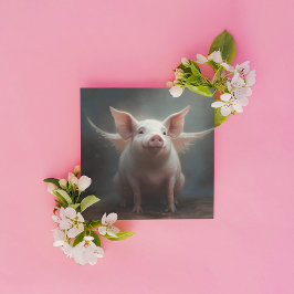 Nyckfull bevingad flygande gris surrealistisk dröm inbjudningar