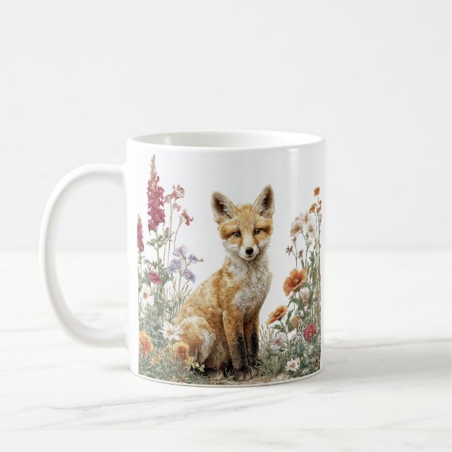 Nyckfull blomfoxmugg kaffemugg (Vänster)