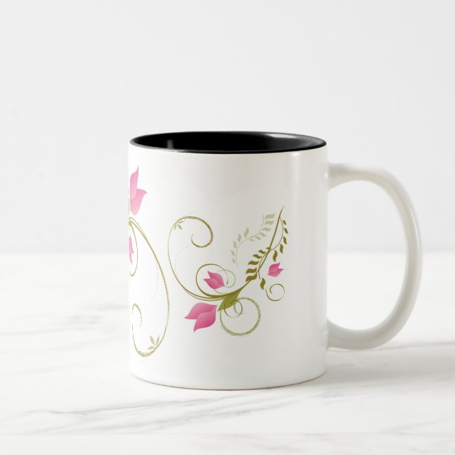 Nyckfull blommamuggdesign Två-Tonad mugg (Höger)