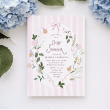 Nyckfull Blommande Blommig Bebis Shower Inbjudan