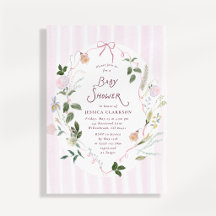 Nyckfull Blommande Blommig Bebis Shower Inbjudan
