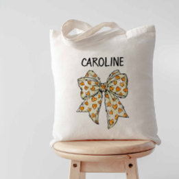 Nyckfull Coquette Orange Gul Hjärtbåge Tygkasse