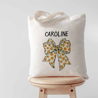 Nyckfull Coquette Orange Gul Hjärtbåge Tygkasse