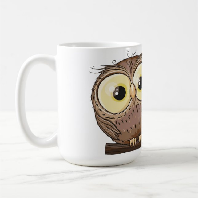 Nyckfull dubbeluggla kaffemugg - Förtrollad skog (Vänster)
