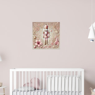 Nyckfull Elegant Rosa och Guld Pastell Nötknäppare Poster