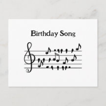 Nyckfull Fågel Sång Musik Födelsedag Postkort