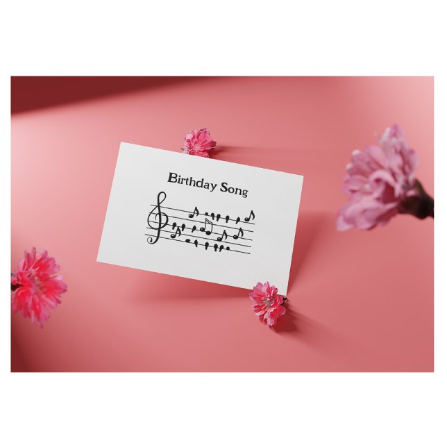 Nyckfull Fågel Sång Musik Födelsedagskort Vykort (Skapare uppladdad)