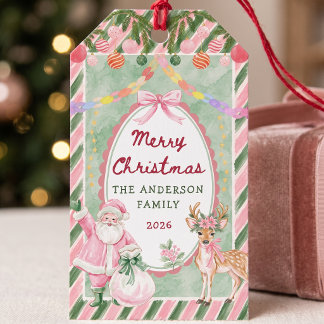 Nyckfull Färgrik Julfest Presentetikett