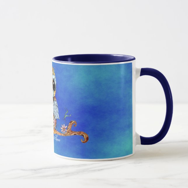 Nyckfull färgrik mugg för ugglaanpassadekaffe (Höger)