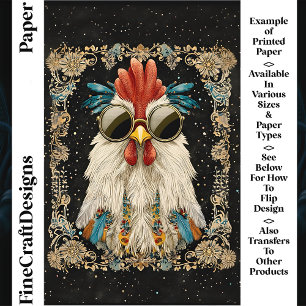 Nyckfull Färgrik Tupp CK9 Scrapbookpapper