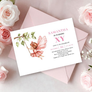 Nyckfull Fe-tjej 9-års Blush Rosa Inbjudningar