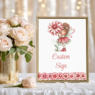 Nyckfull Fe-tjej Rodnad Blommig Födelsedag Anpassa Poster