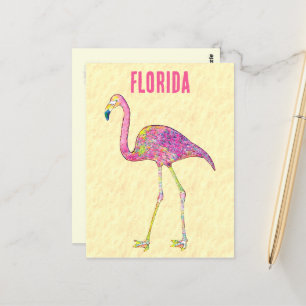 Nyckfull Flamingodesign i Mozaikstil Vykort