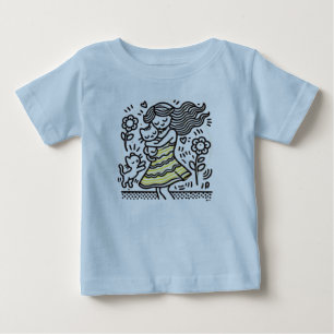 "Nyckfull flicka med kattunge" T Shirt