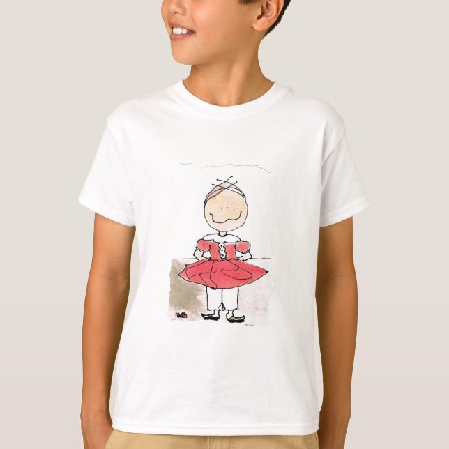 nyckfull flickaskjorta tee shirt (Framsida)