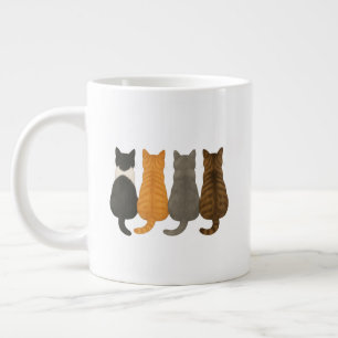 Nyckfull Förtjusande Katt-tema Minimalistisk Kattä Jumbo Mugg