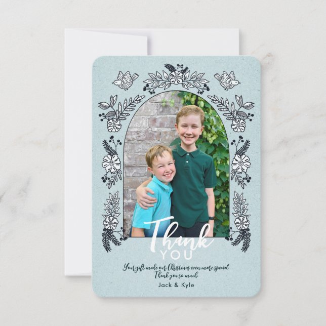 Nyckfull Foto Båg Blommor Jul Tack C (Framsida)