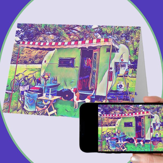 Nyckfull gammaldags husvagn Glad pensionering Kort (Skapare uppladdad)