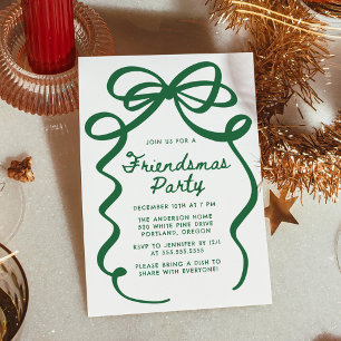 Nyckfull Grön Båg Friendsmas Julfest Inbjudningar