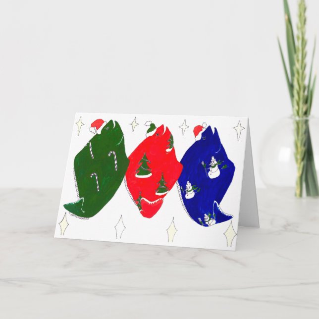 Nyckfull gullig julkort för Alaska Helgkort (Framsida)