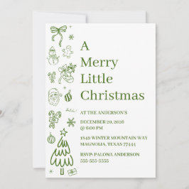 Nyckfull Handritad Klotter Grön