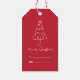 Nyckfull Handritad Klotter Julgran Presentetikett