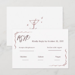 Nyckfull Handskriven Klotter Bröllops RSVP OSA Kort