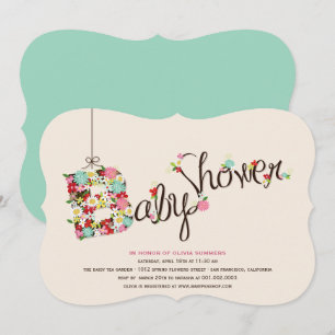 Nyckfull inbjudan för b-vår blommorbaby shower