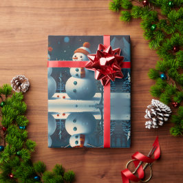 Nyckfull julgranstavlor med snöman presentpapper
