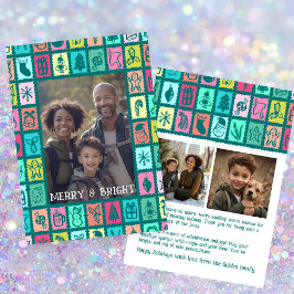 Nyckfull julgrid Cute Anpassad 3 FOTO Julkort