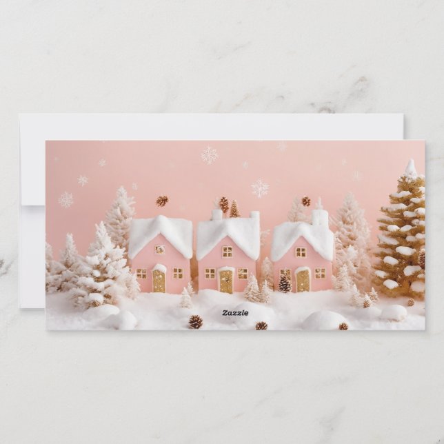 Nyckfull julkortskollage med 3 foton julkort (Baksida)