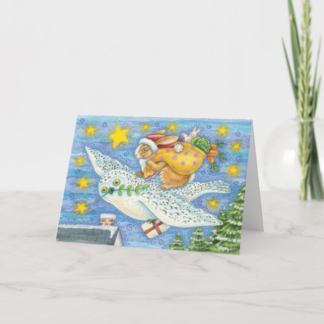 Nyckfull kaninjulkort helgkort (Framsida)