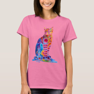 Nyckfull konst för katt t shirt