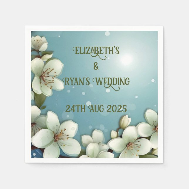 Nyckfull körsbärsblomma med gnistrande detaljer pappersservett (Framsidan)