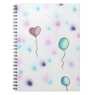 Nyckfull kulör journal för godis Balloons2Notebo Anteckningsbok Med Spiral