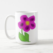 Nyckfull lila blomstermålad konst kaffemugg