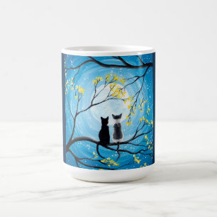 Nyckfull måne med katter kaffemugg