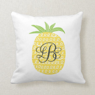 Nyckfull Monogrammed hand plockadeananas Kudde