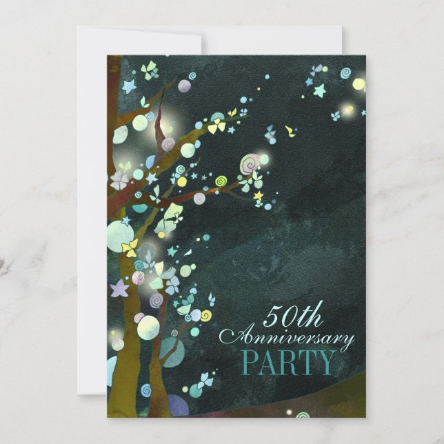 Nyckfull natt 50-årsjubileumsfest inbjudningar (Framsida)