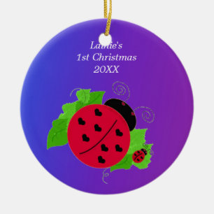 Nyckfull Nyckelpiga Bebis Första Jul Julgransprydnad Keramik