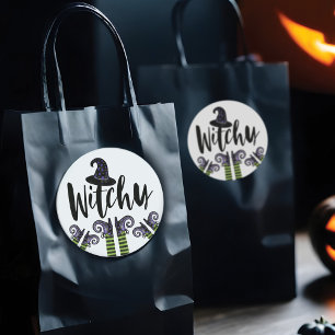Nyckfull ond Witchy häxa Halloween Runt Klistermärke